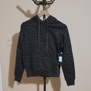 90 Degree By Reflex Dark Gray Animal Print Hoodie
